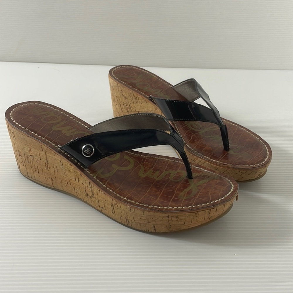 Sam Edelman cork wedge platform sandals women’s size 9M